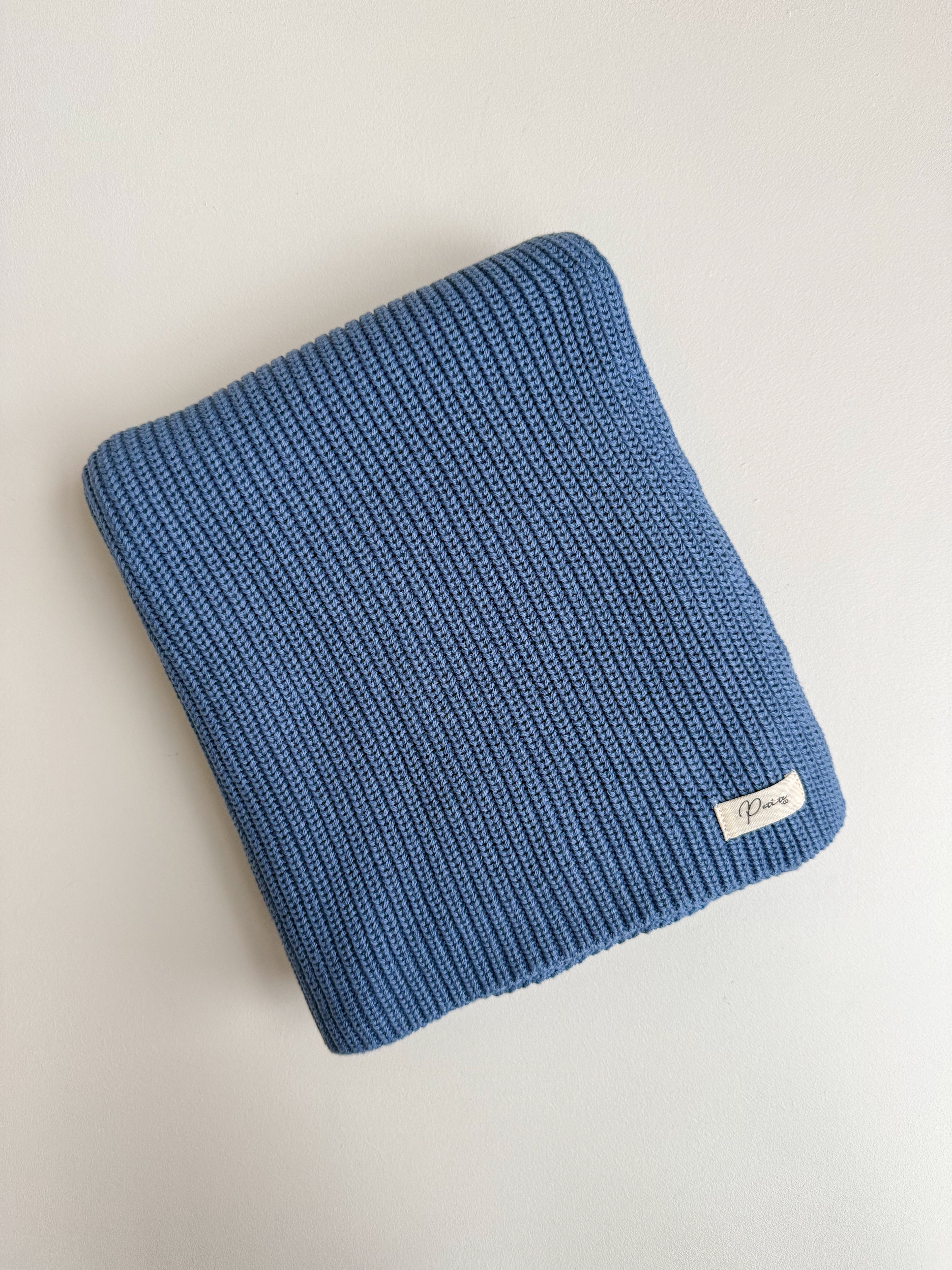 RIBBED BABY BLANKET | COBALT BLUE