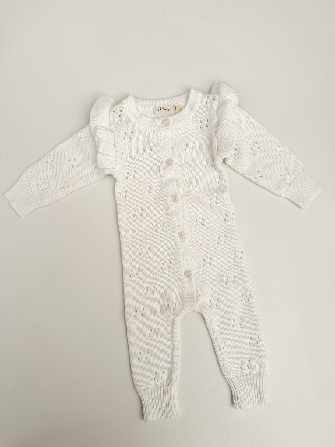LONG POINTELLE FLUTTER ROMPER | MILK