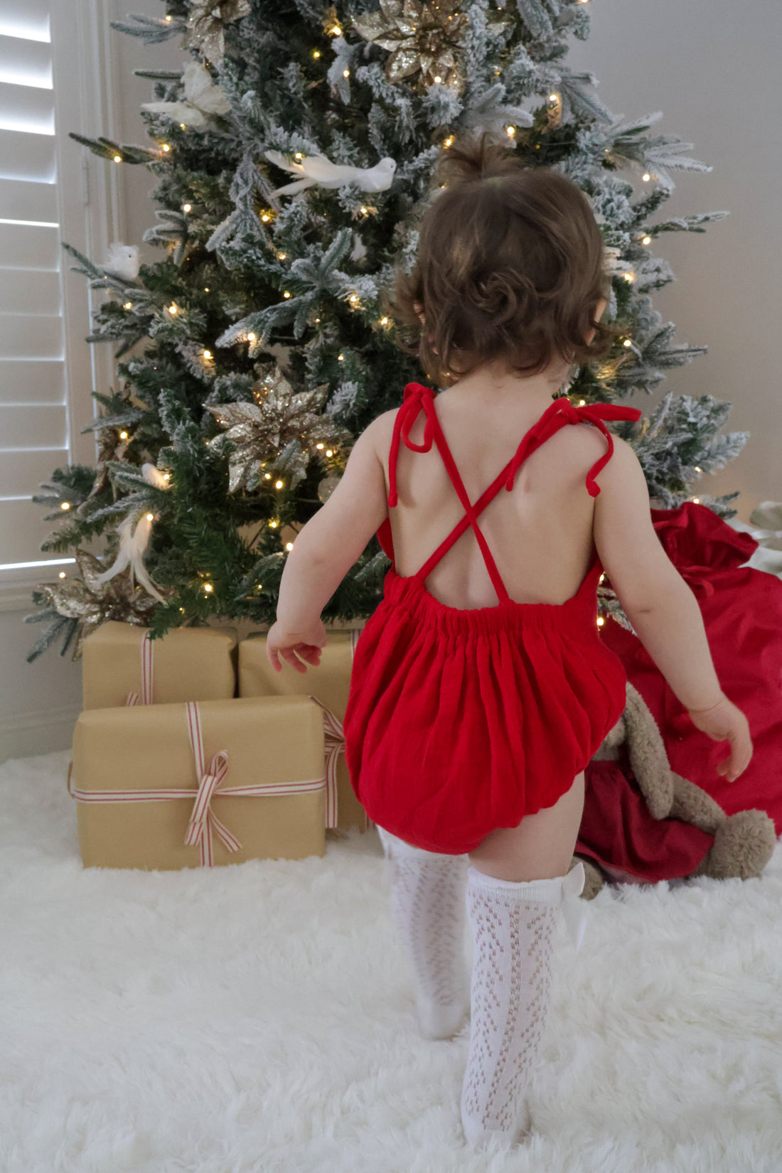 MUSLIN SUMMER ROMPER | RED