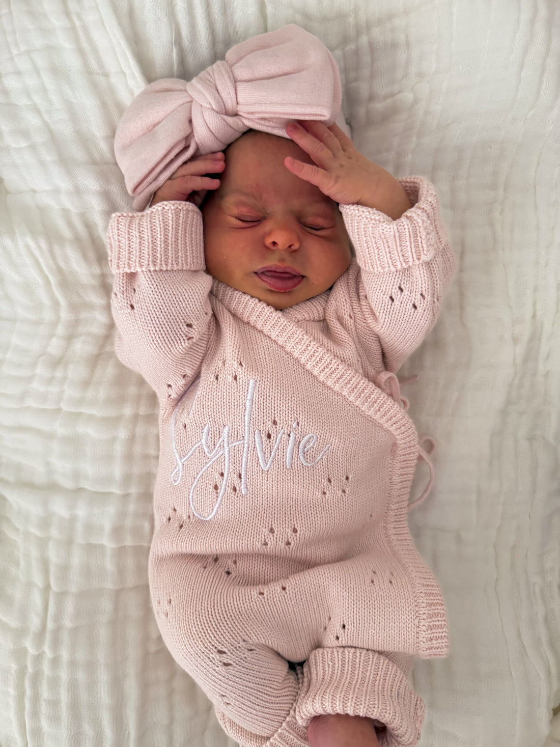 POINTELLE LONG ROMPER | BABY PINK