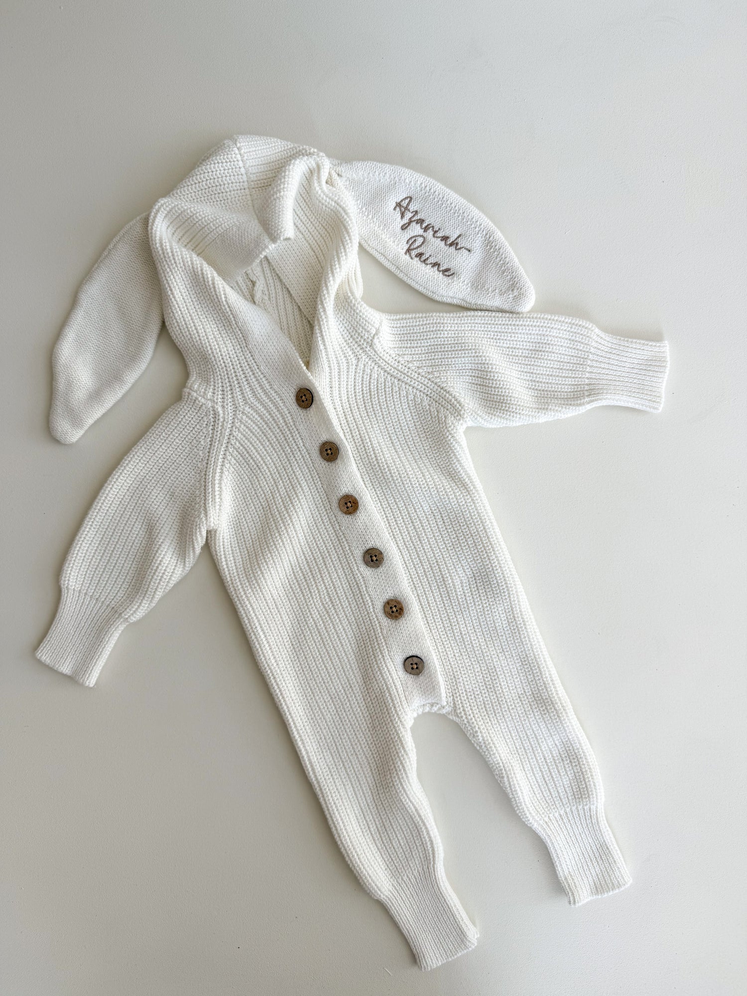 BUNNY HOODED ROMPER | MILK
