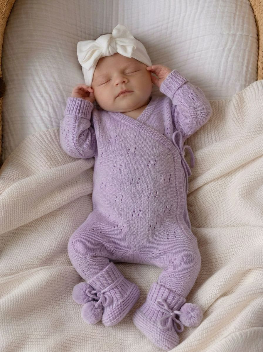 POINTELLE LONG ROMPER | ORCHID