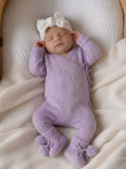 POINTELLE LONG ROMPER | ORCHID