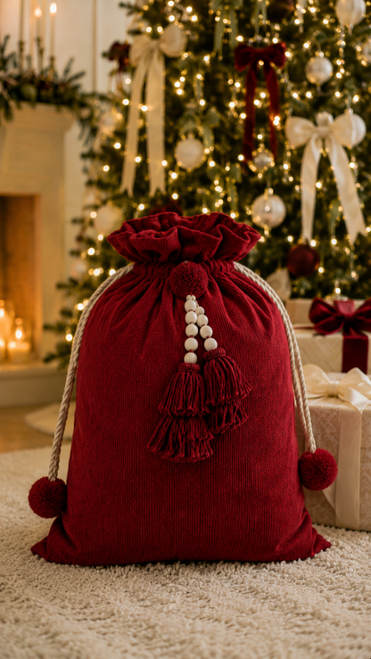 CORDUROY SANTA SACK | RED