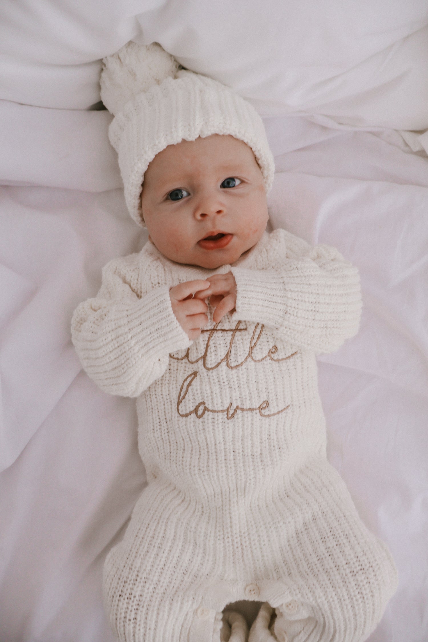 LITTLE LOVE - TEXTURED LONG RIBBED ROMPER | SNOW