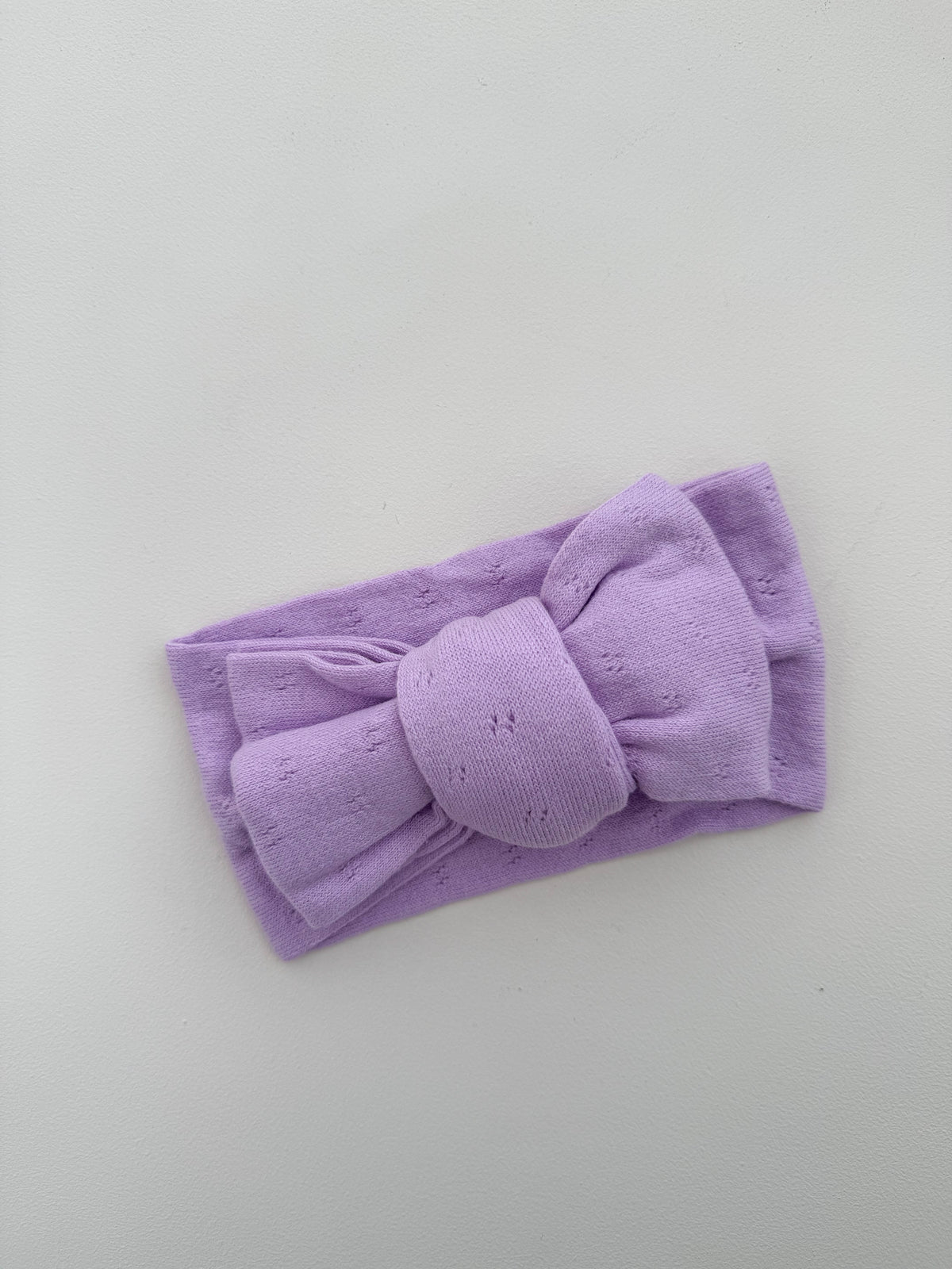FINE POINTELLE KNIT BOW | ORCHID
