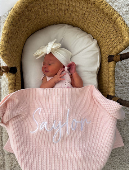 RIBBED BABY BLANKET | PINK