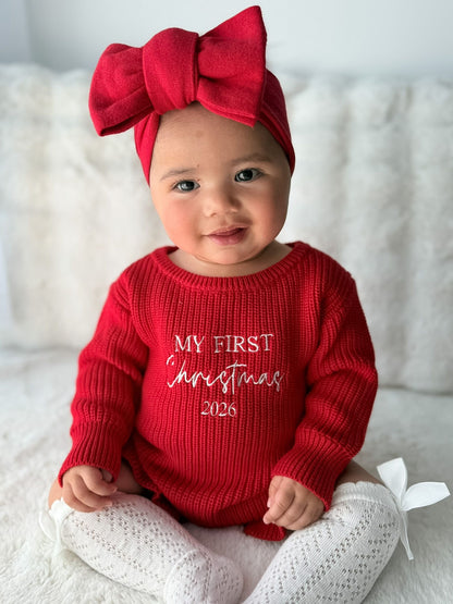 FRILL LEG ROMPER | MY FIRST CHRISTMAS 2026 | RED