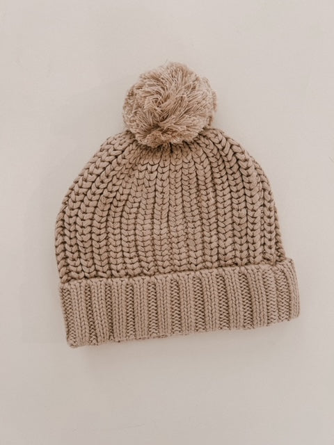 CHUNKY KNIT BEANIE | TEDDY BROWN