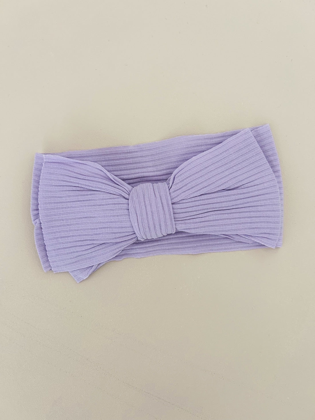 RIBBED COTTON KNOTTED BOW HEADBAND - BRIGHT VIOLET