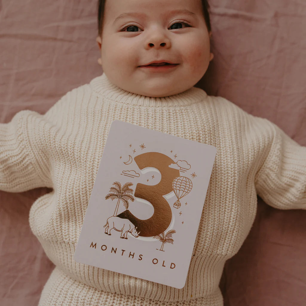 BABY MILESTONE CARDS - CREAM