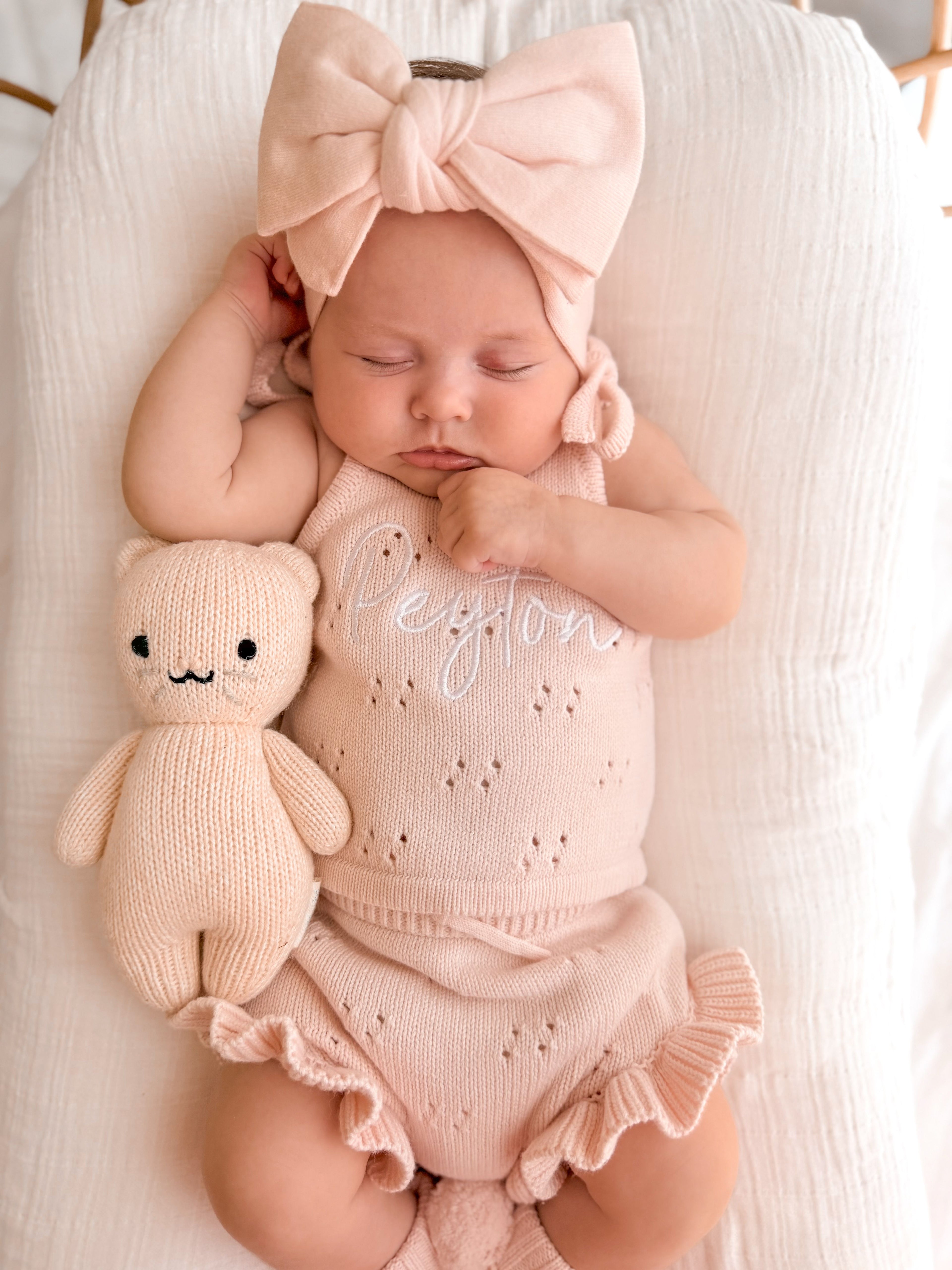 POINTELLE FRILL SET | BABY PINK