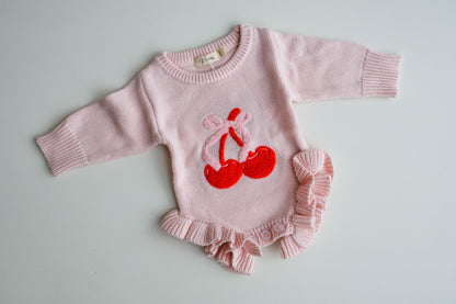 CHERRY BOW FRILL ROMPER