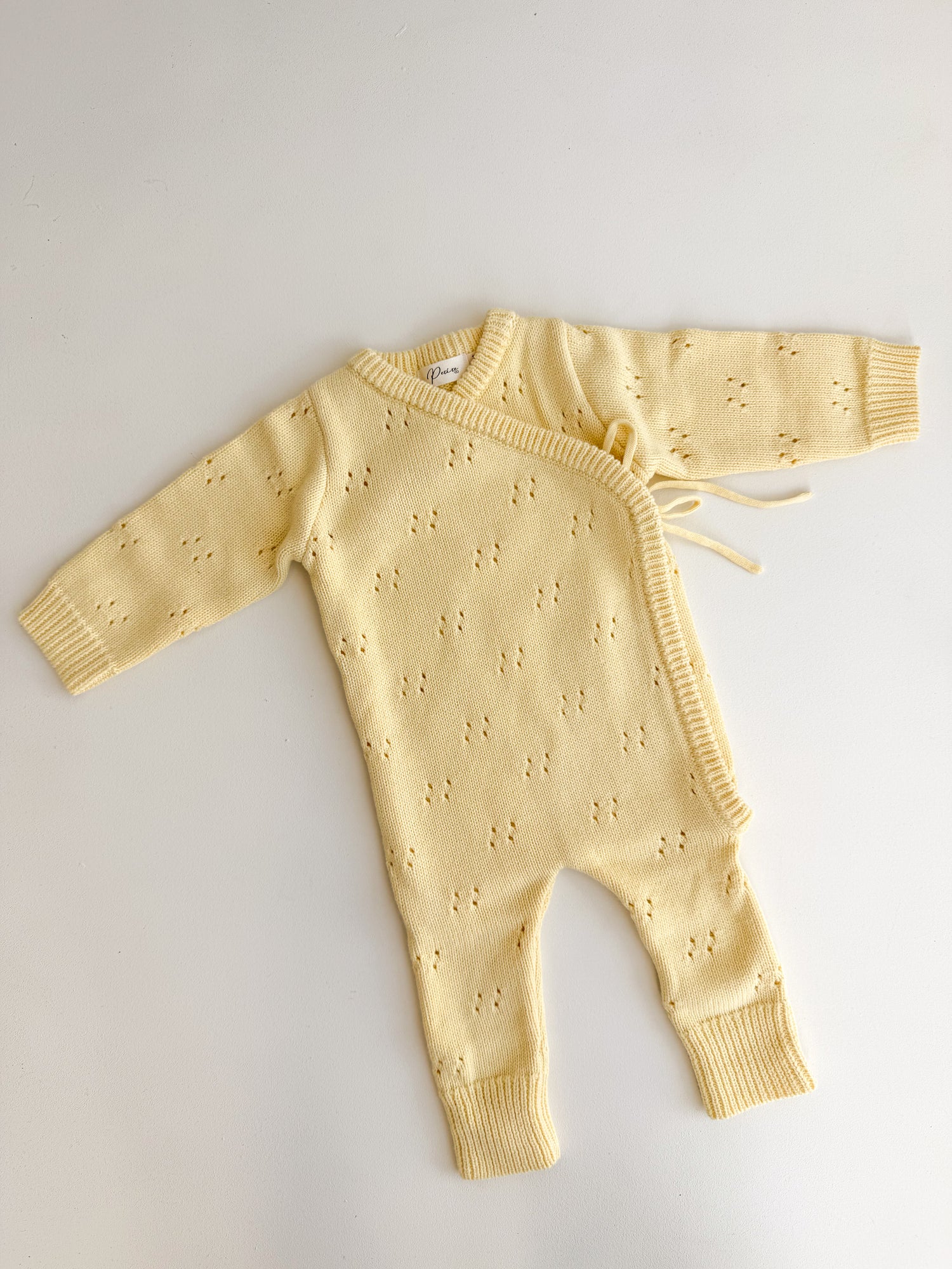 POINTELLE LONG ROMPER | BRIGHT LEMON