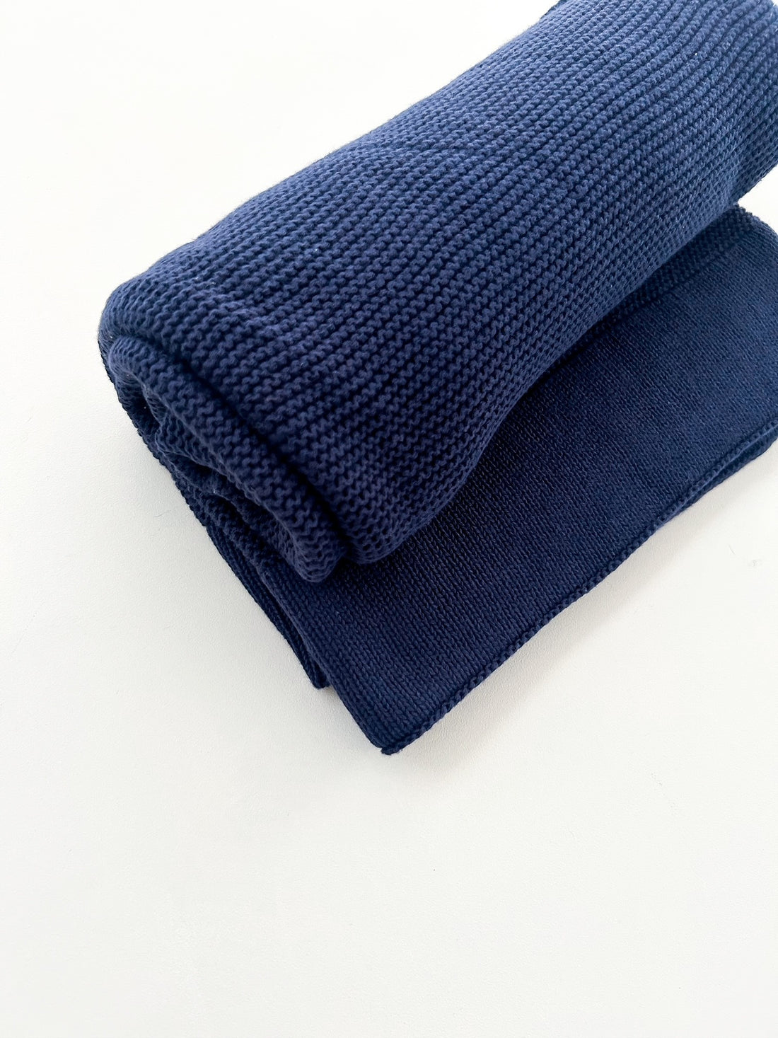 THICK BOARDER PERSONALISED BABY BLANKET | DARK NAVY