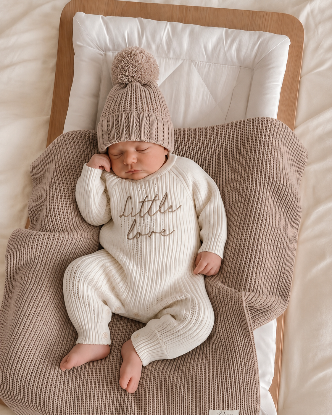 RIBBED BABY BLANKET | TEDDY BROWN