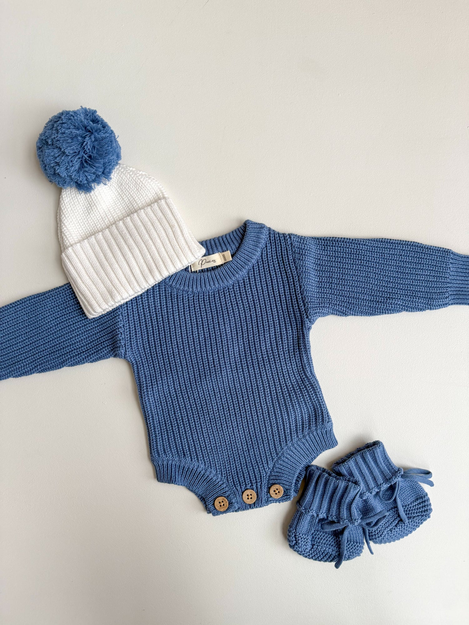 RIBBED KNIT ROMPER - COBALT BLUE