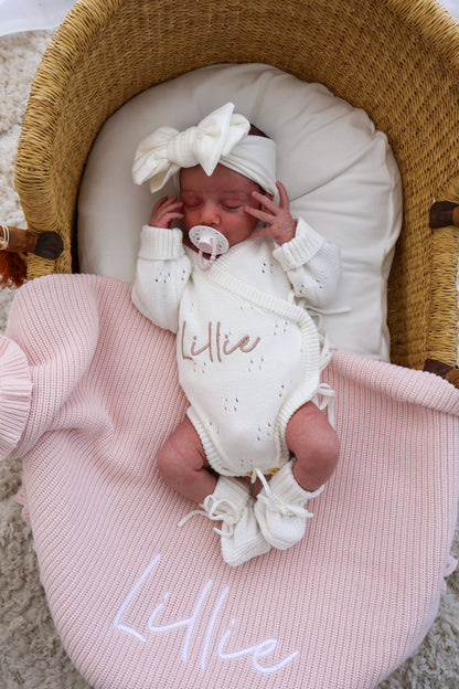 FRILL BABY BLANKET | BABY PINK