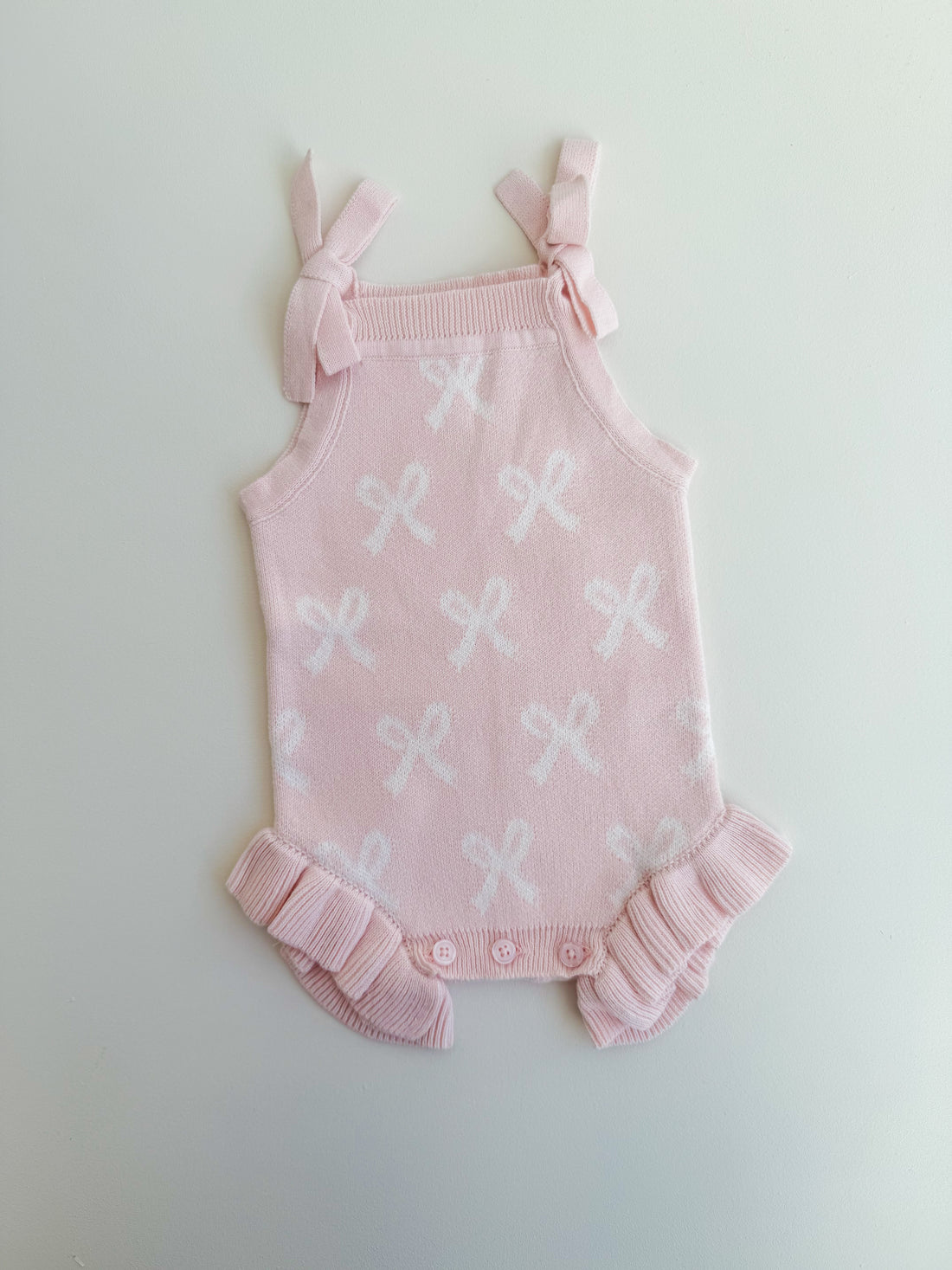 SUMMER BOW FRILL ROMPER | BABY PINK