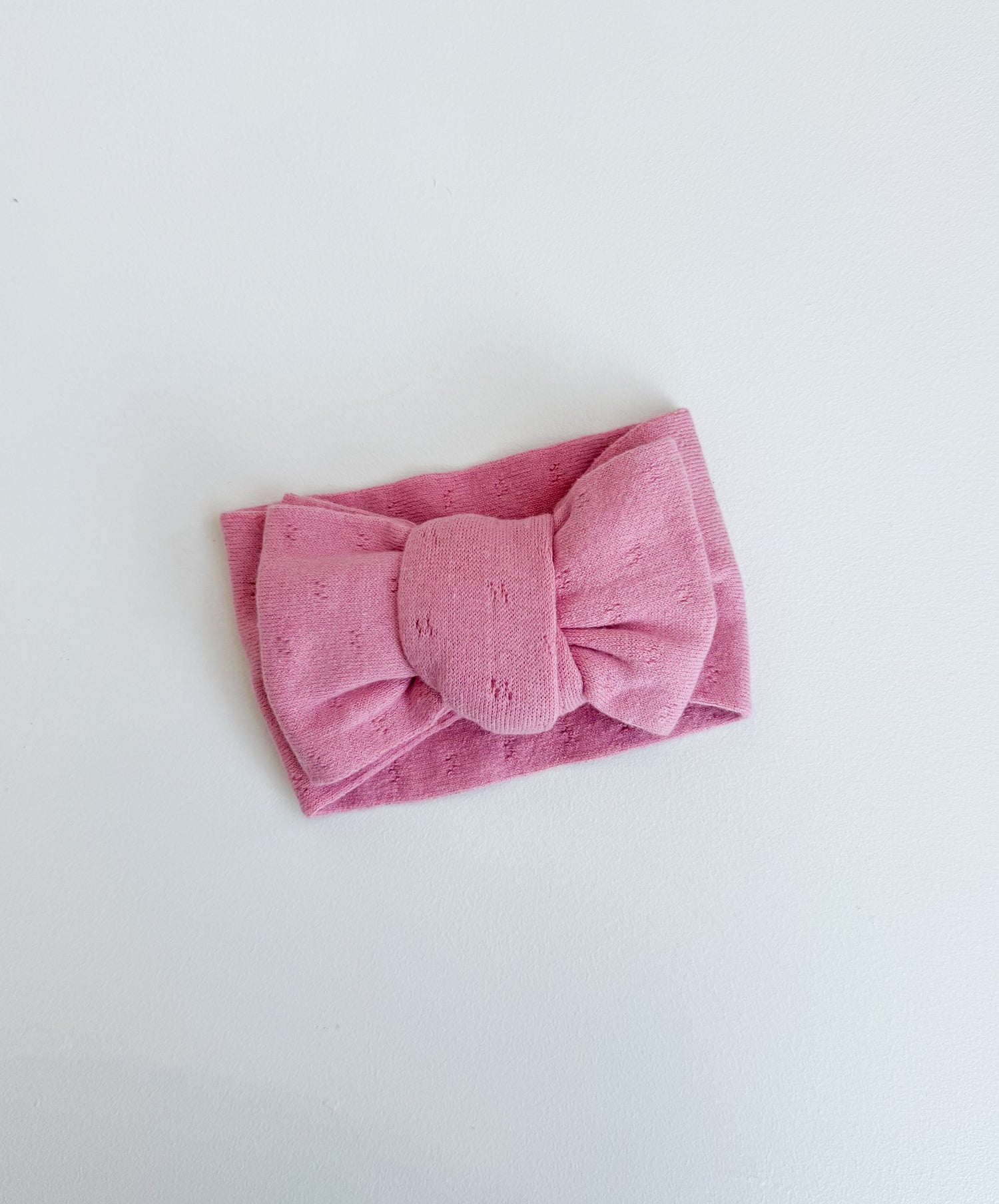 FINE POINTELLE KNIT BOW | WATERMELON PINK