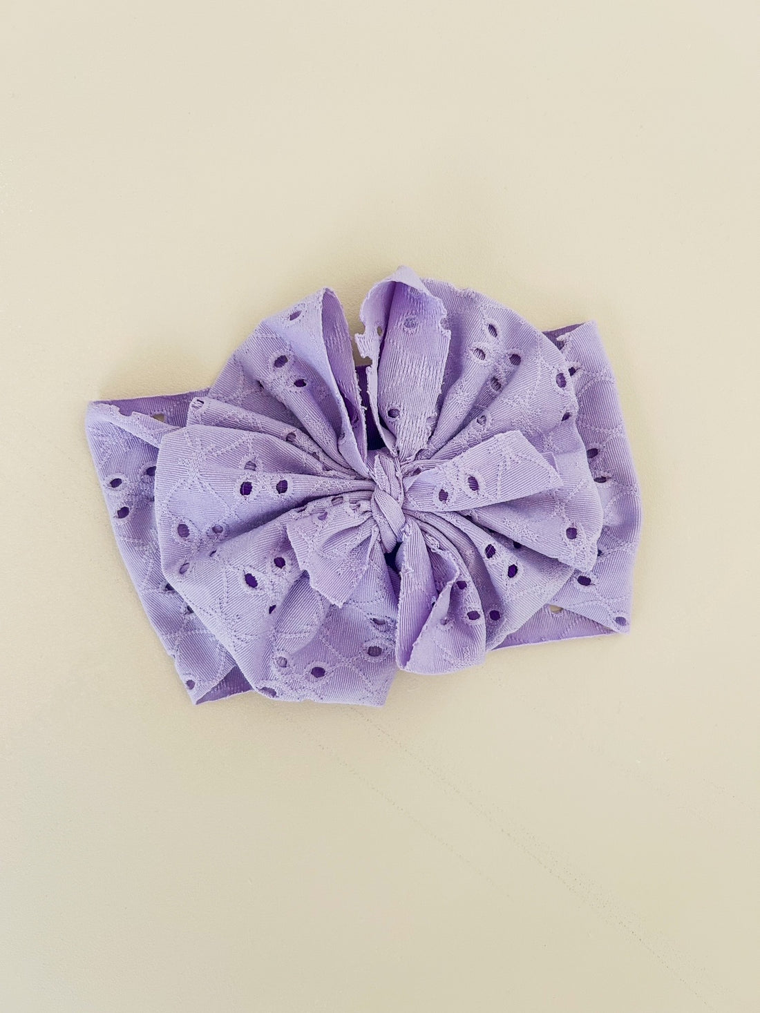 EYELET BOW HEADBAND - PURPLE