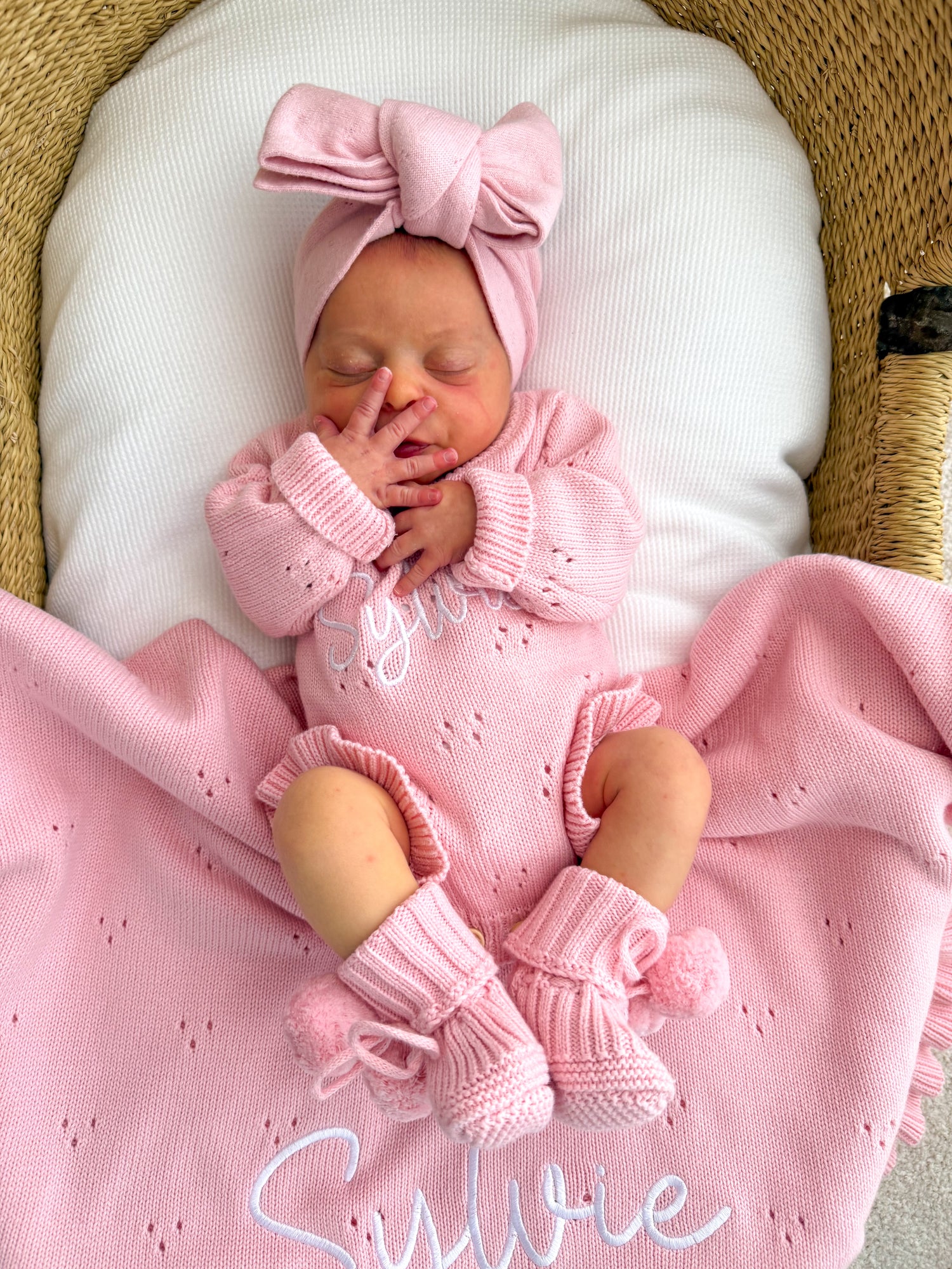 POINTELLE FRILL ROMPER - BUBBLEGUM PINK