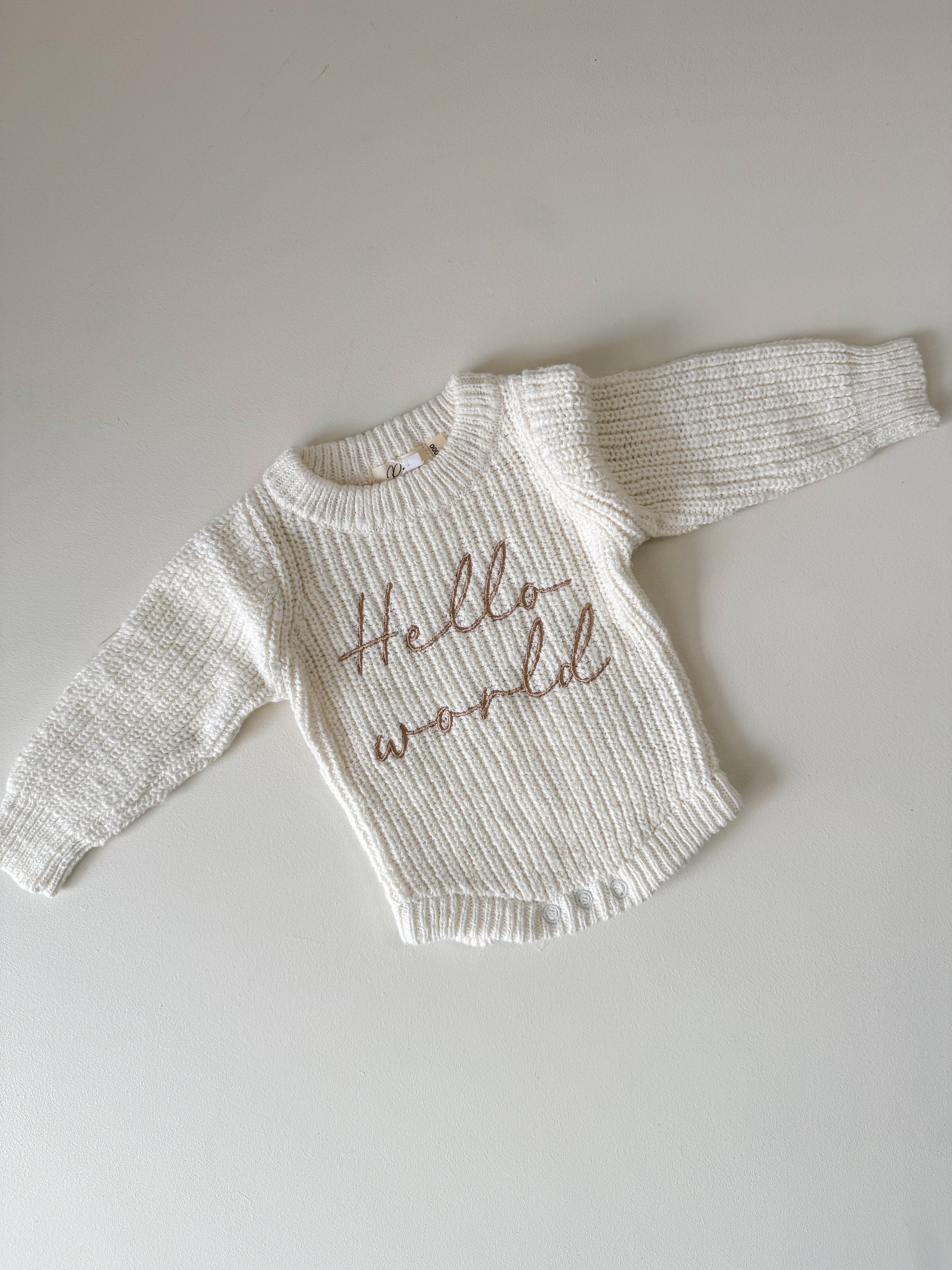 HELLO WORLD TEXTURED ROMPER | SNOW