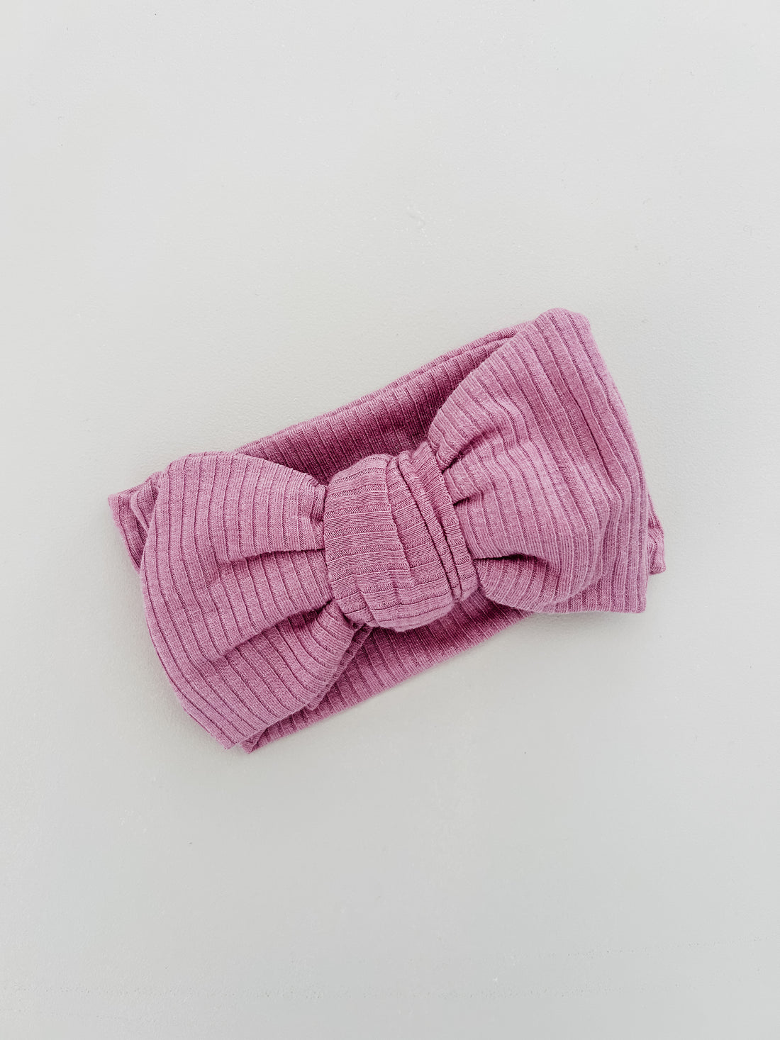 GIA COTTON RIBBED BOW HEADBAND - DARK PINK
