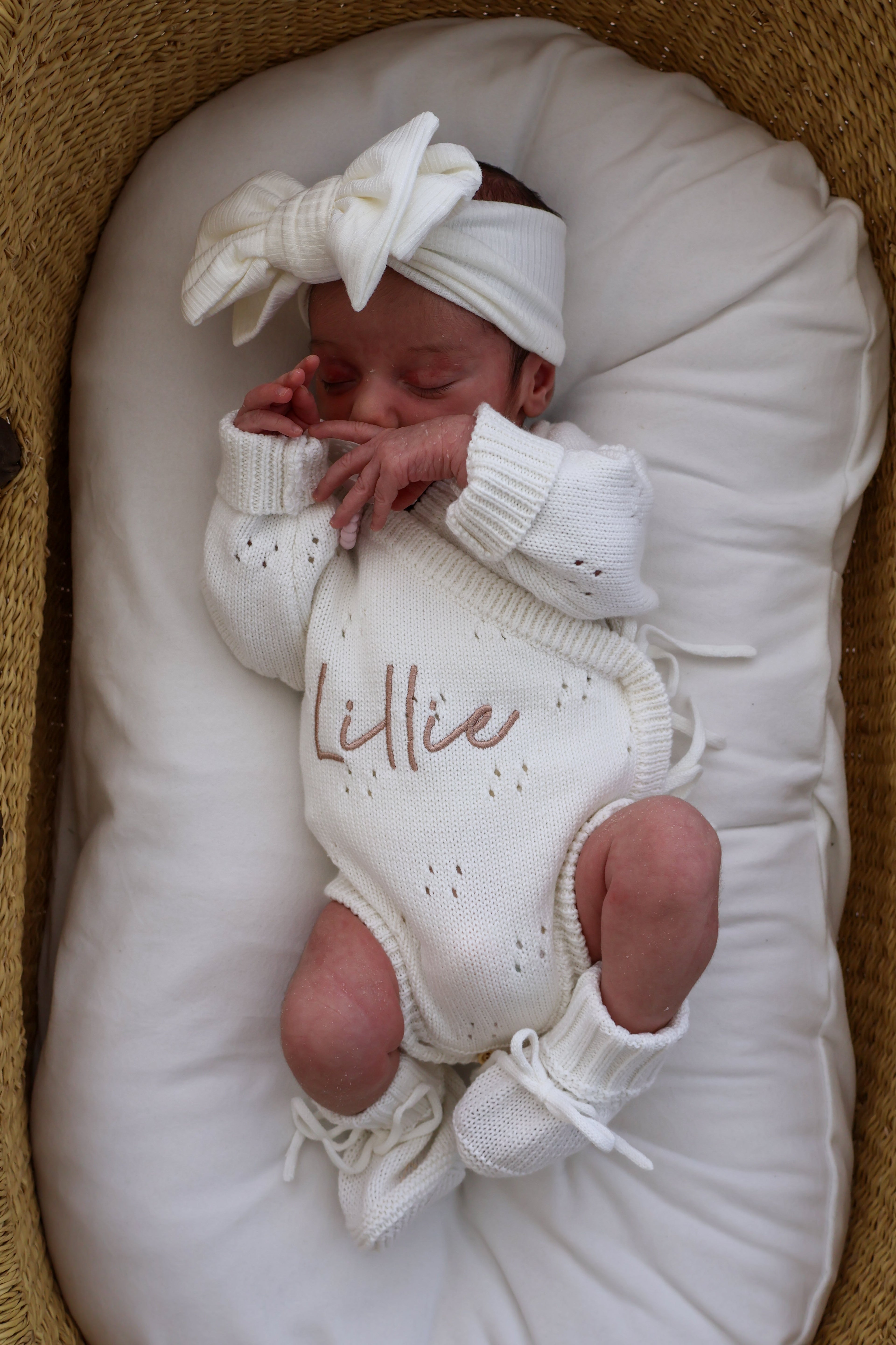 GIA COTTON RIBBED BOW HEADBAND - MILK