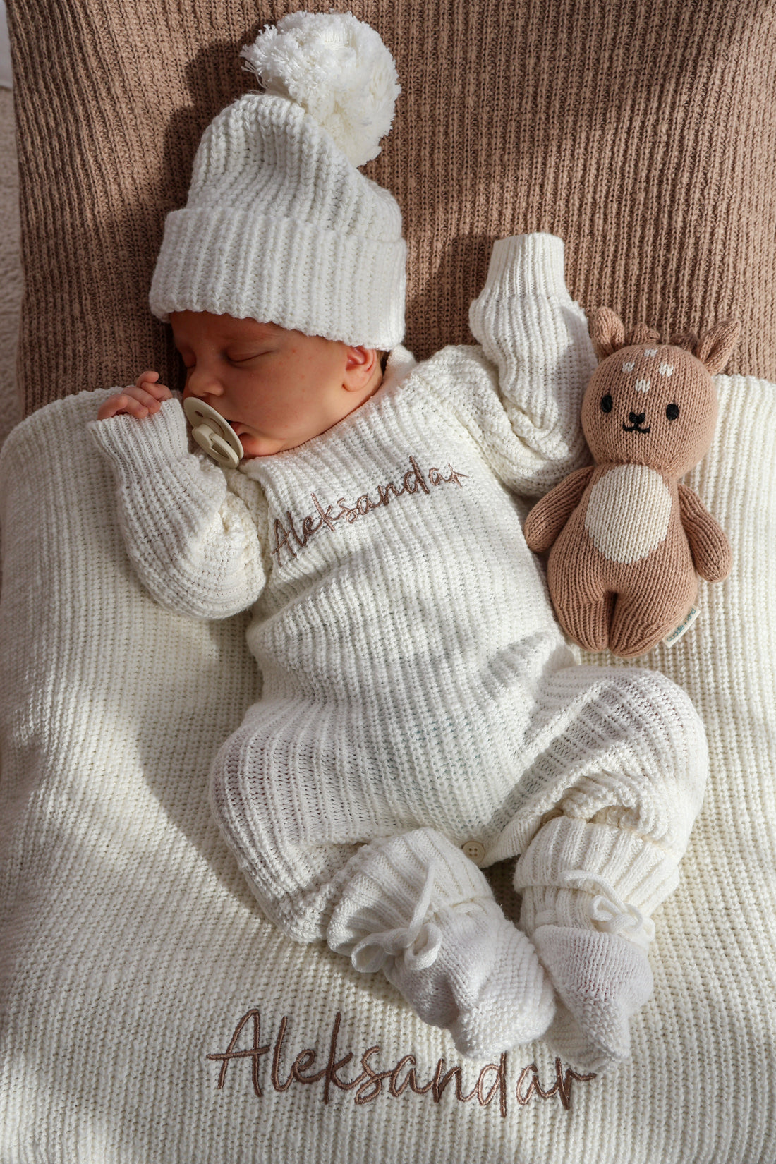 LONG TEXTURED COTTON ROMPER | SNOW