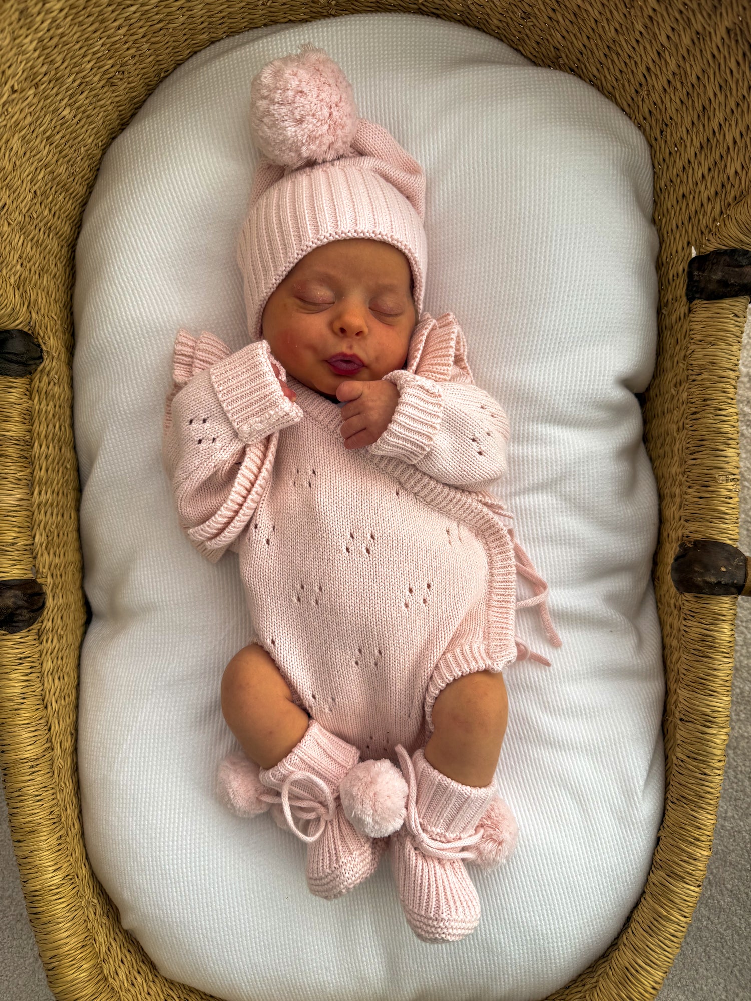 DOUBLE FLUTTER POINTELLE KIMONO BODYSUIT | BABY PINK