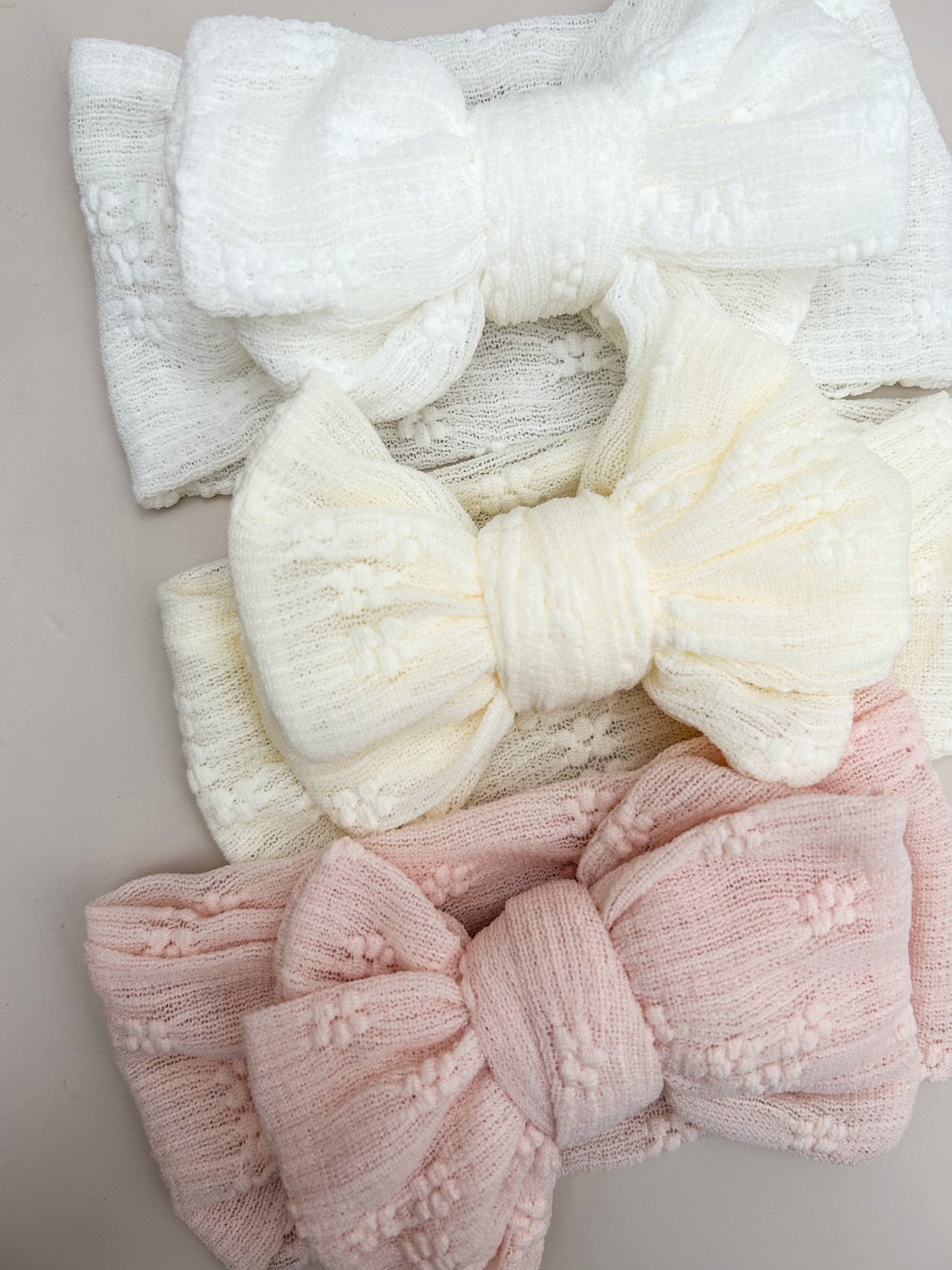 FLORAL OVERSIZED BOW HEADBAND - IVORY