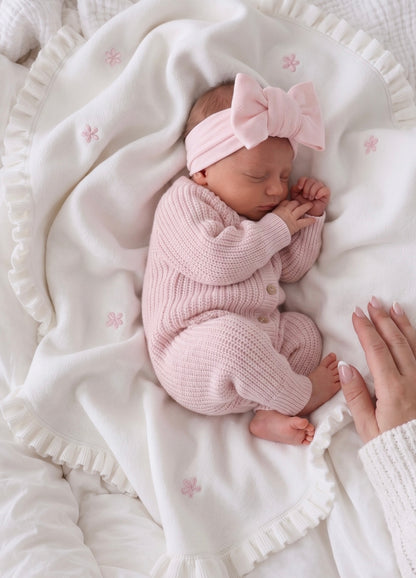 LONG COTTON SNAPS ROMPER | BABY PINK
