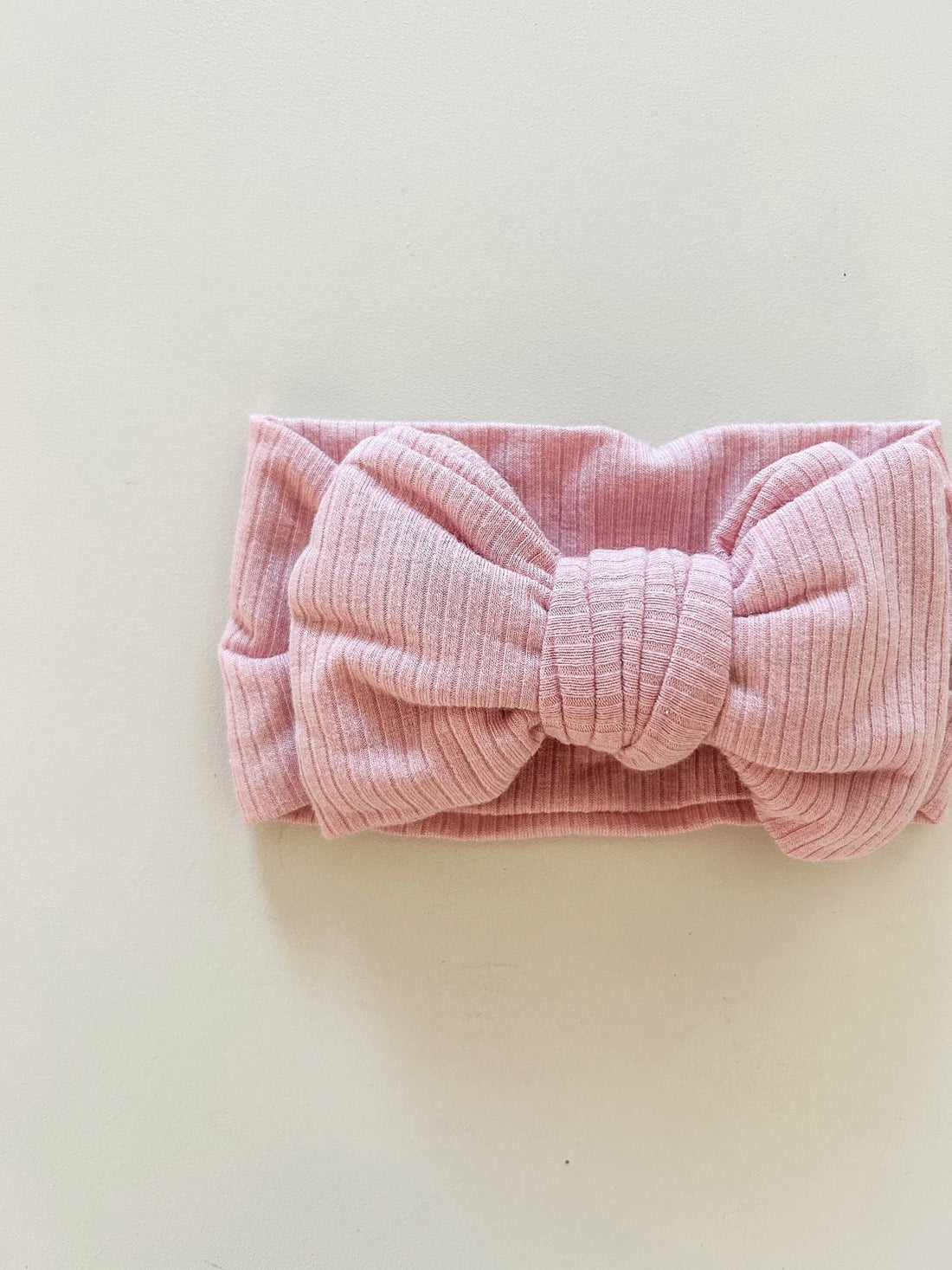 GIA COTTON RIBBED BOW HEADBAND - PINK