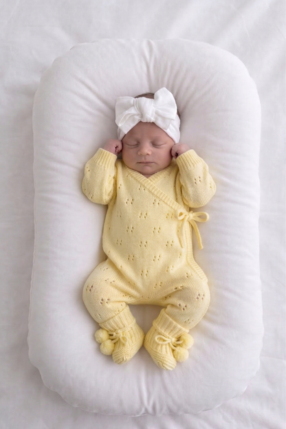 POINTELLE LONG ROMPER | BRIGHT LEMON