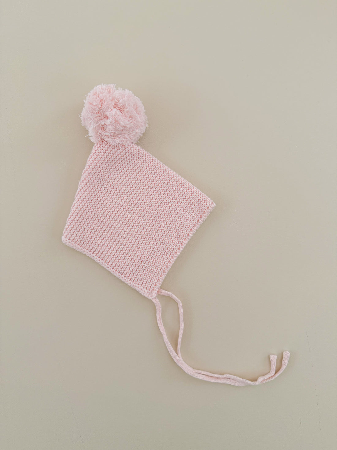 POM POM BONNET - BABY PINK