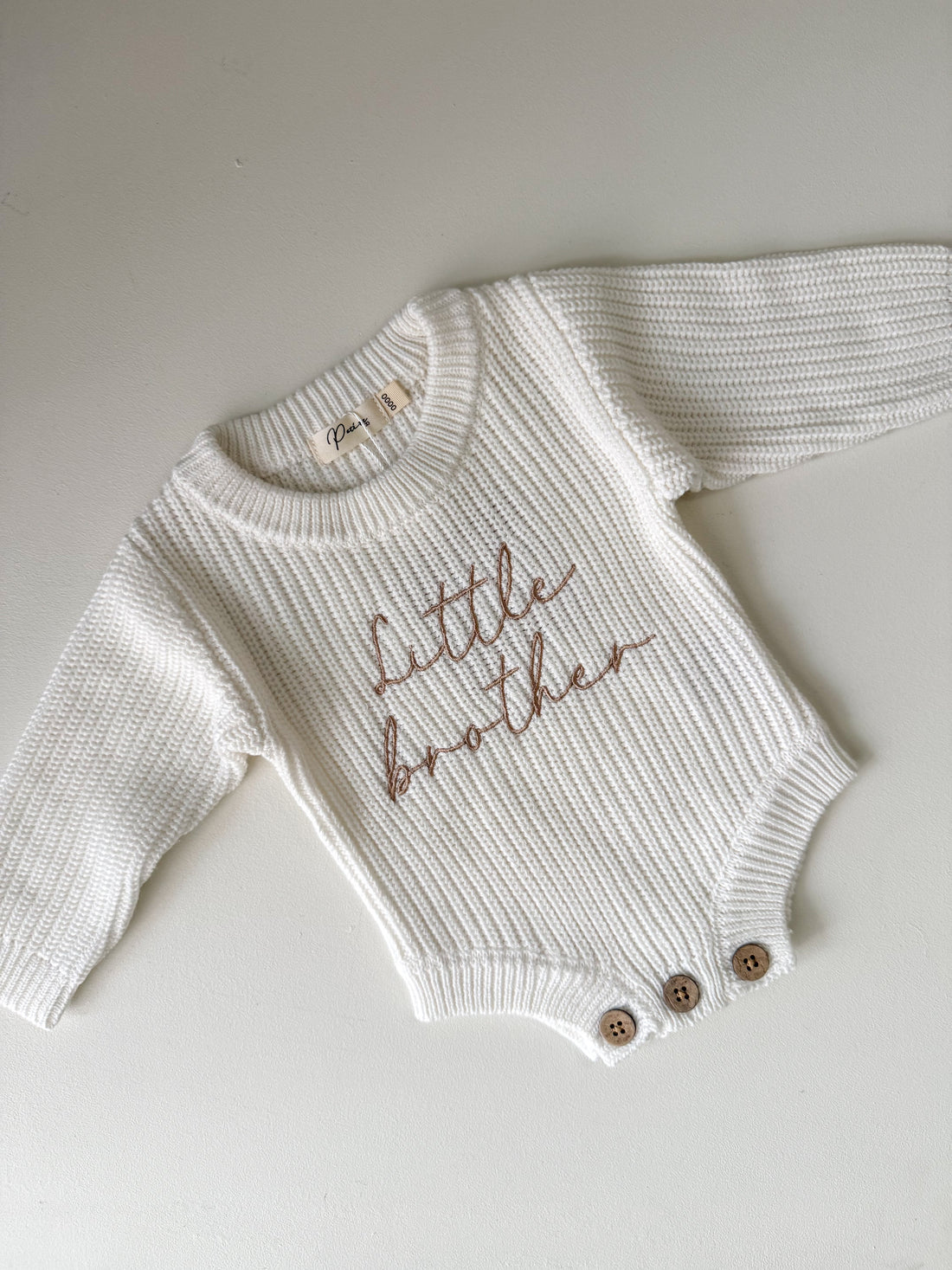 LITTLE BROTHER - RIBBED ROMPER | MILK