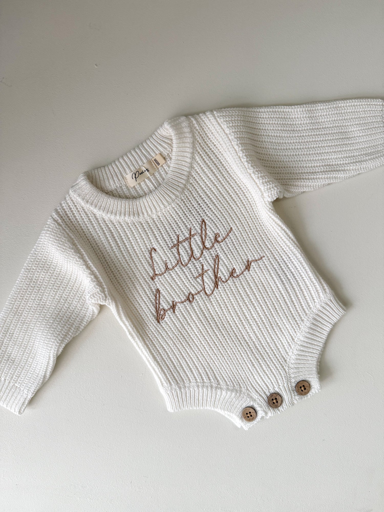 LITTLE BROTHER - RIBBED ROMPER | MILK