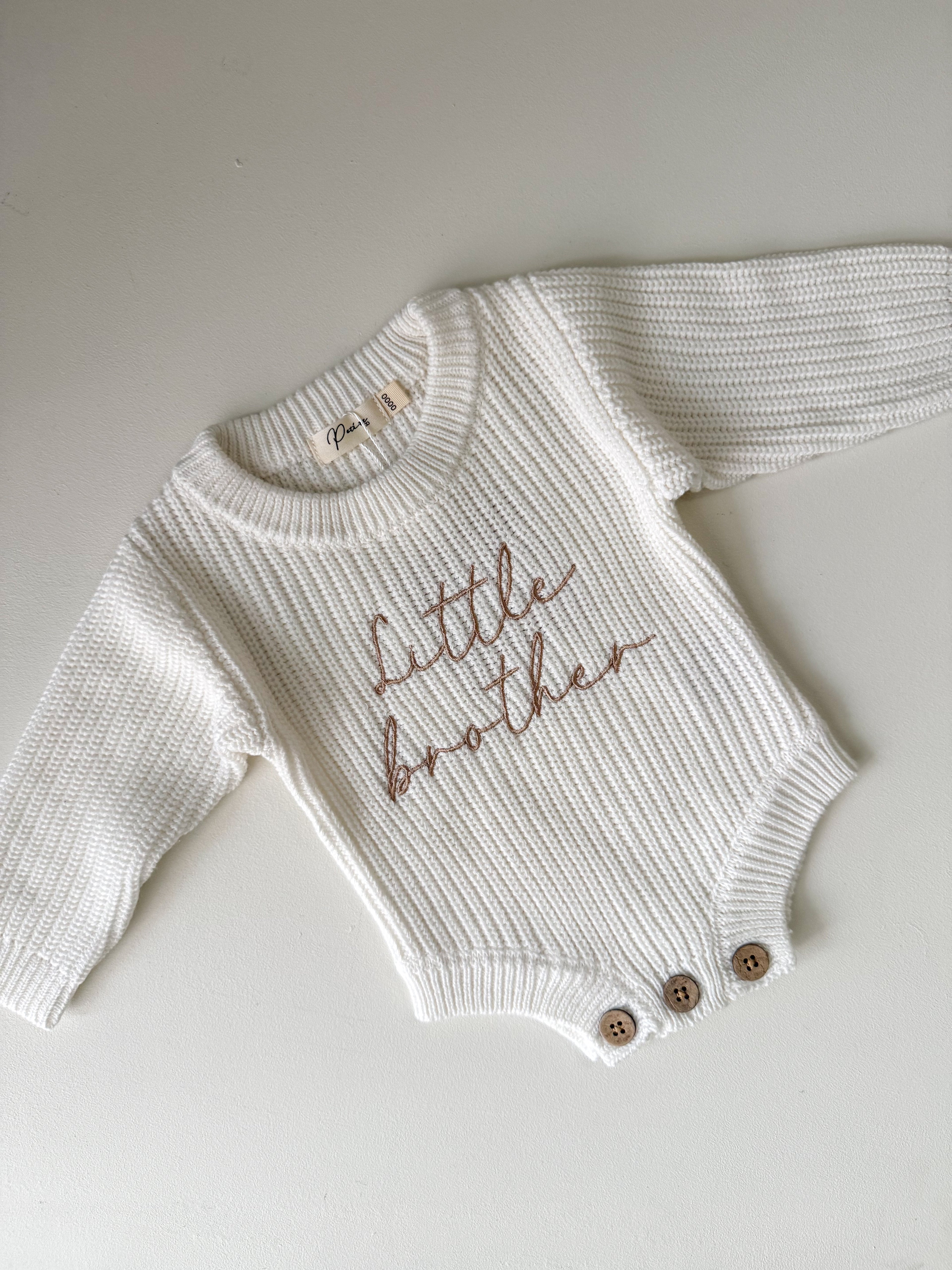 LITTLE BROTHER - RIBBED ROMPER | MILK