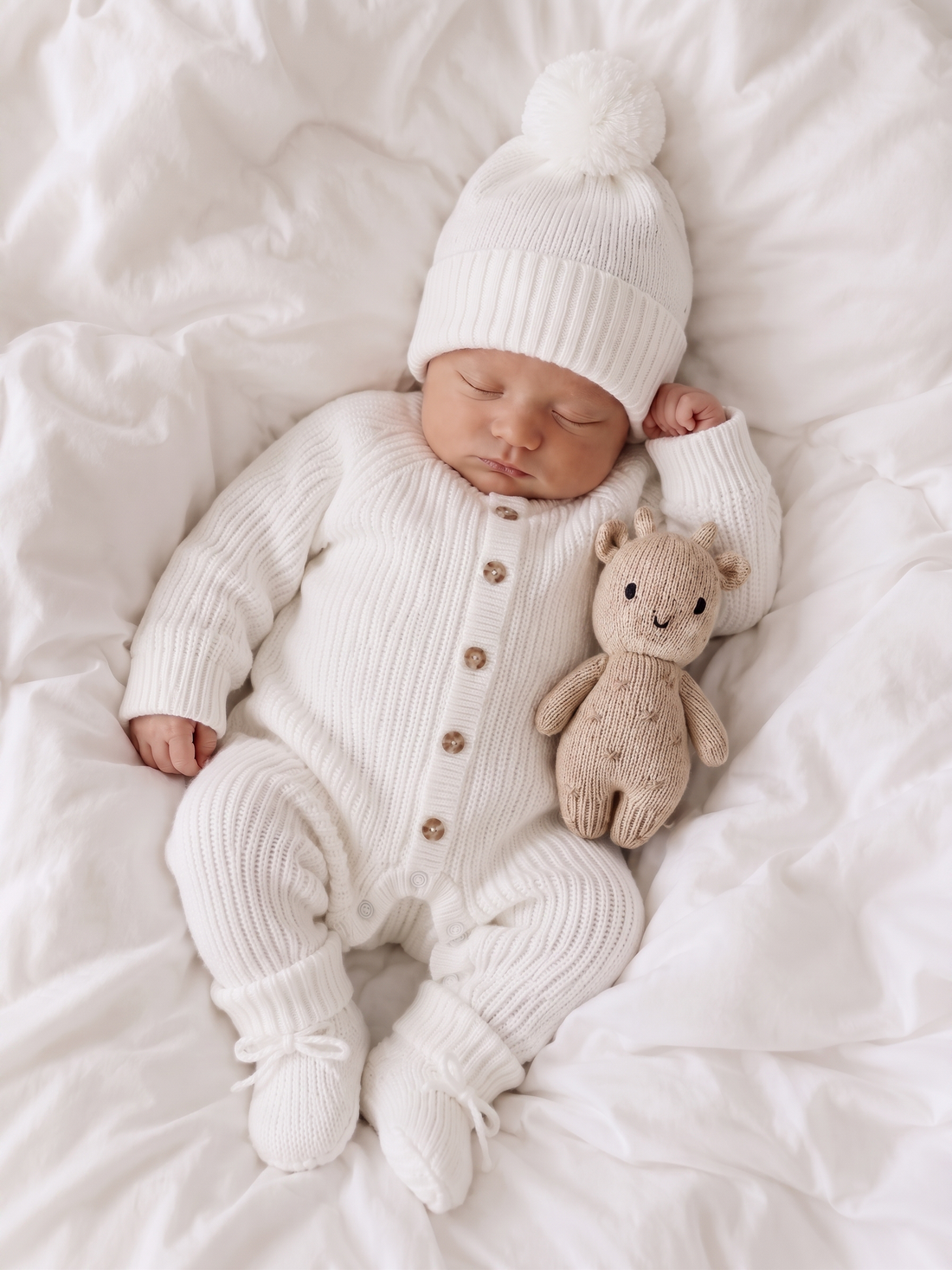 LONG COTTON SNAPS ROMPER | MILK
