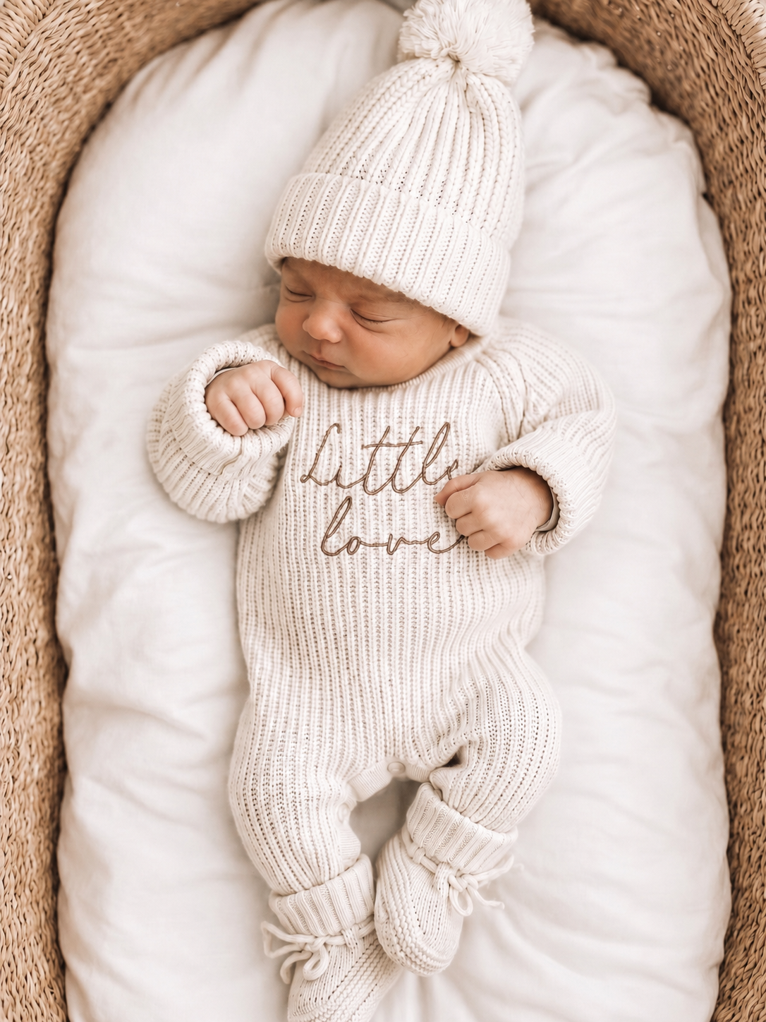 LITTLE LOVE - TEXTURED LONG RIBBED ROMPER | SNOW