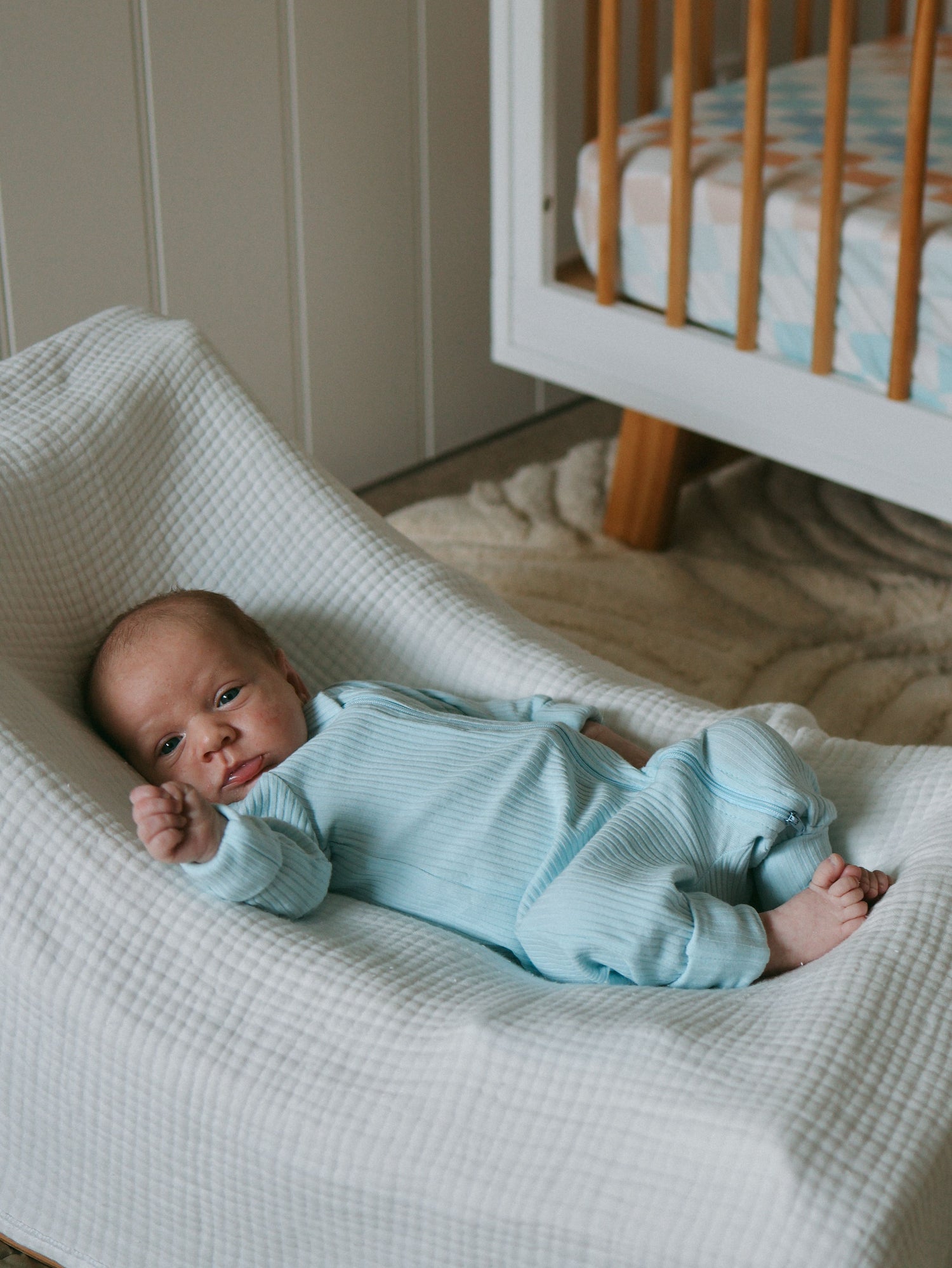 RIBBED ONESIE | PASTEL BLUE