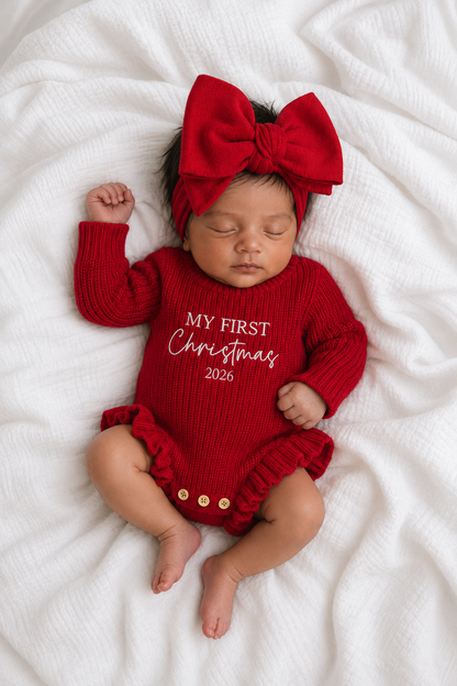 FRILL LEG ROMPER | MY FIRST CHRISTMAS 2026 | RED