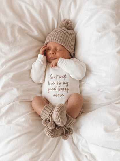 CLASSIC BIRTH ANNOUNCEMENT ROMPER - MILK