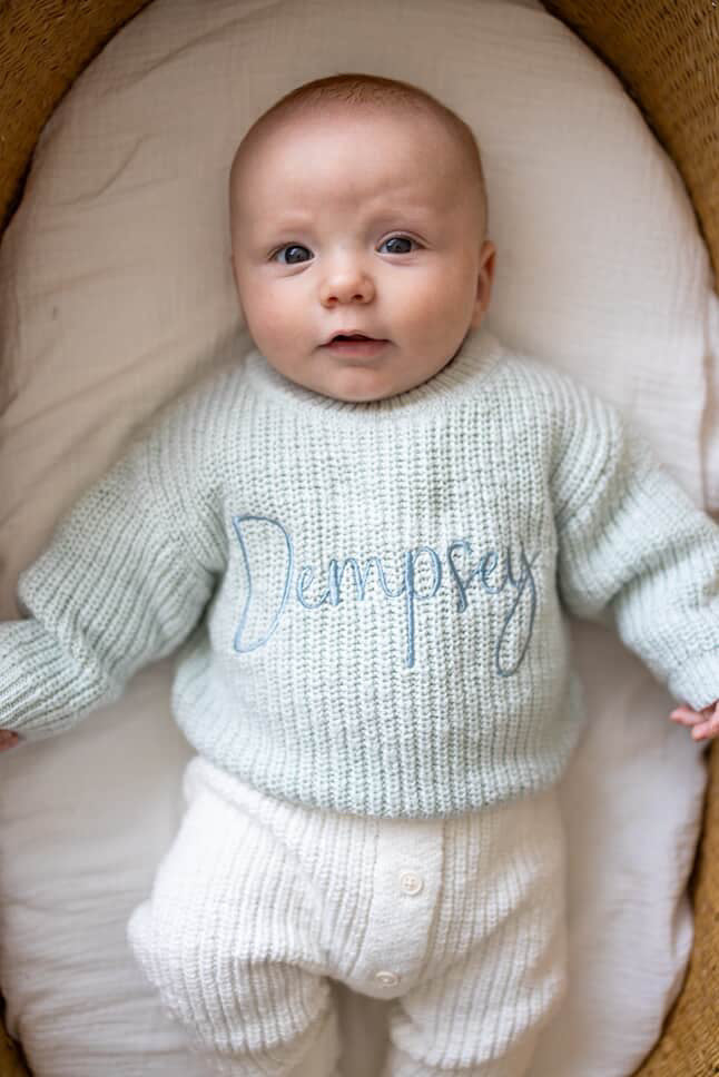 TEXTURED COTTON KNIT JUMPER | SEA MIST