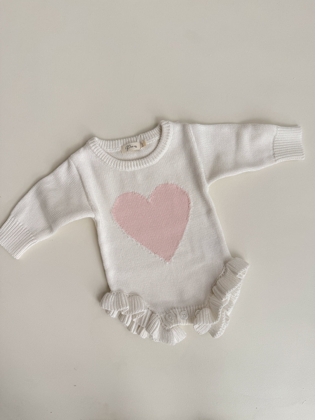 PINK HEART FRILL LEG ROMPER