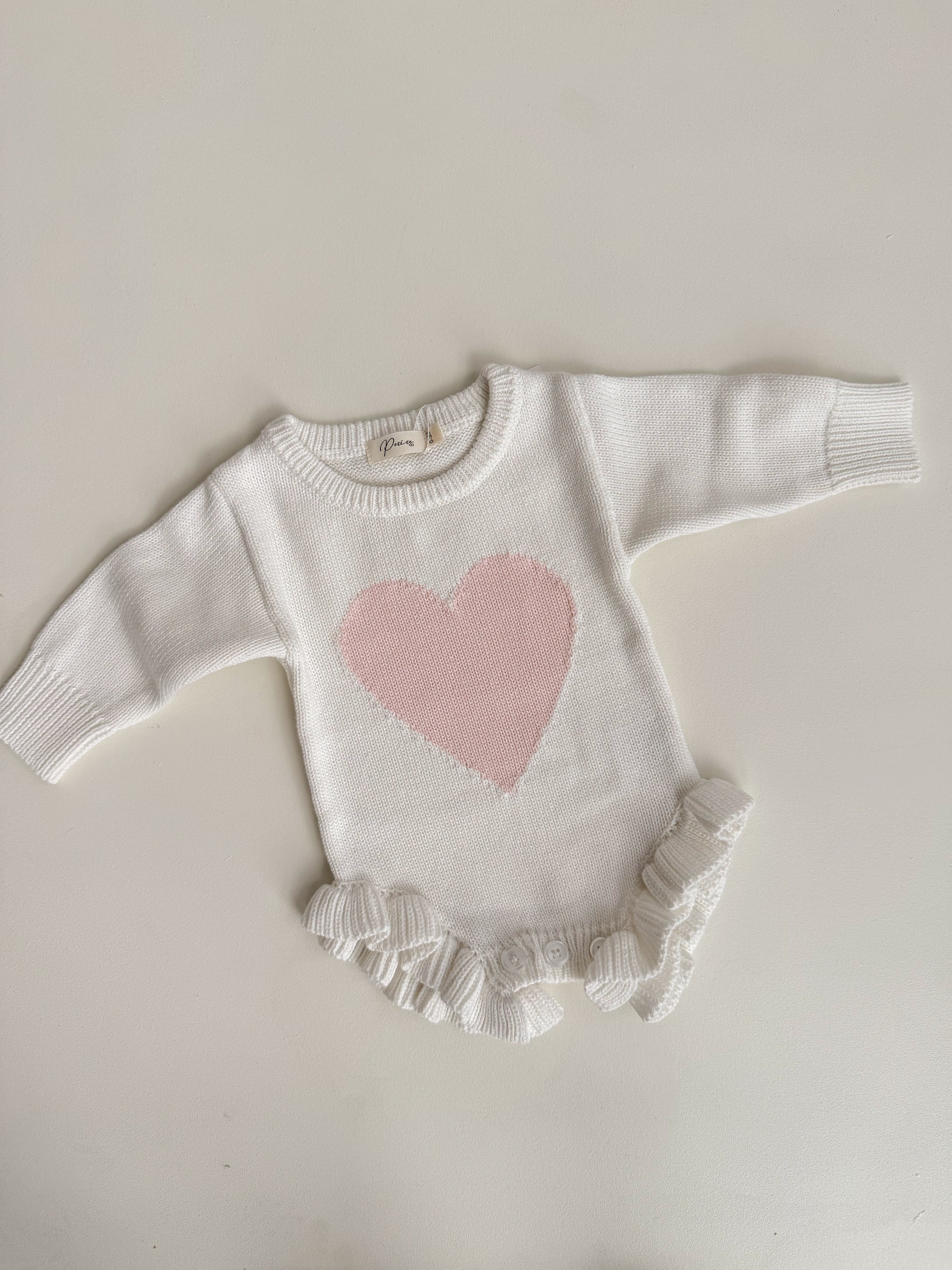 PINK HEART FRILL LEG ROMPER
