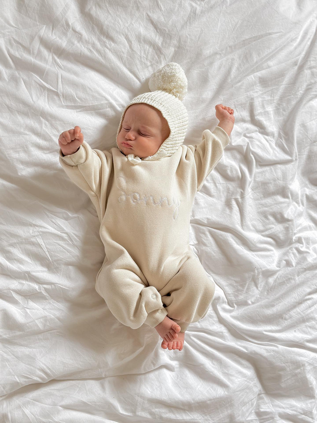 LONG BUBBLE ROMPER - NATURAL