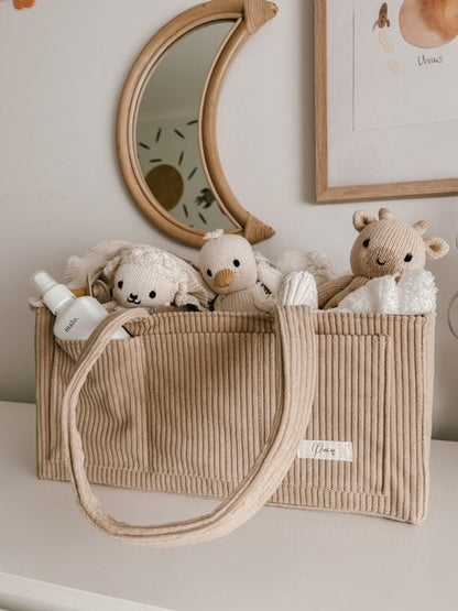 NAPPY CADDY ORGANISER - CORD | LATTE