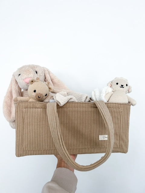 NAPPY CADDY ORGANISER - CORD | LATTE